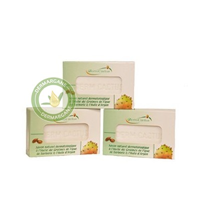 Lot de 3 Savons Naturels Dermatologiques Anti Taches Brunes / Anti Rides / Anti Cernes à l'Huile de Graines de Figue