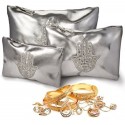 3 Pochettes Make Up Orientales en Simili Cuir argent