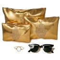 Lot de 3 Pochettes Make Up Orientales en Simili Cuir